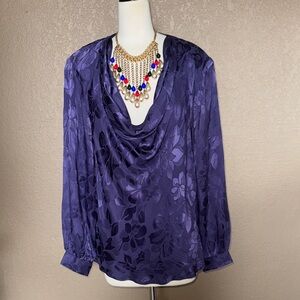 Chic Vintage Levanté Silk Floral Pattern Blouse